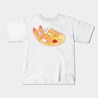 Sleeping Pizza Puppy Kids T-Shirt